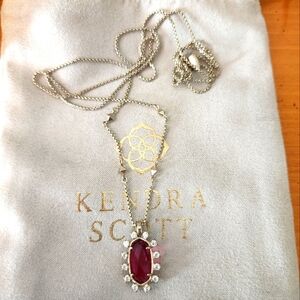 Red Stone and Diamond Kendra Scott necklace